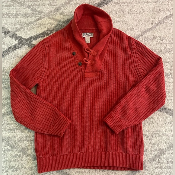Duluth Trading Co Other - Duluth Trading Co Men’s Brigadier Burnt Orange Shawl Collar Sweater-Wool Blend